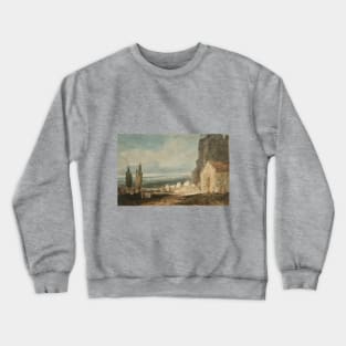 A Church and Churchyard near a River or Lake, with an Extensive Landscape Beyond, 1796-97 Crewneck Sweatshirt